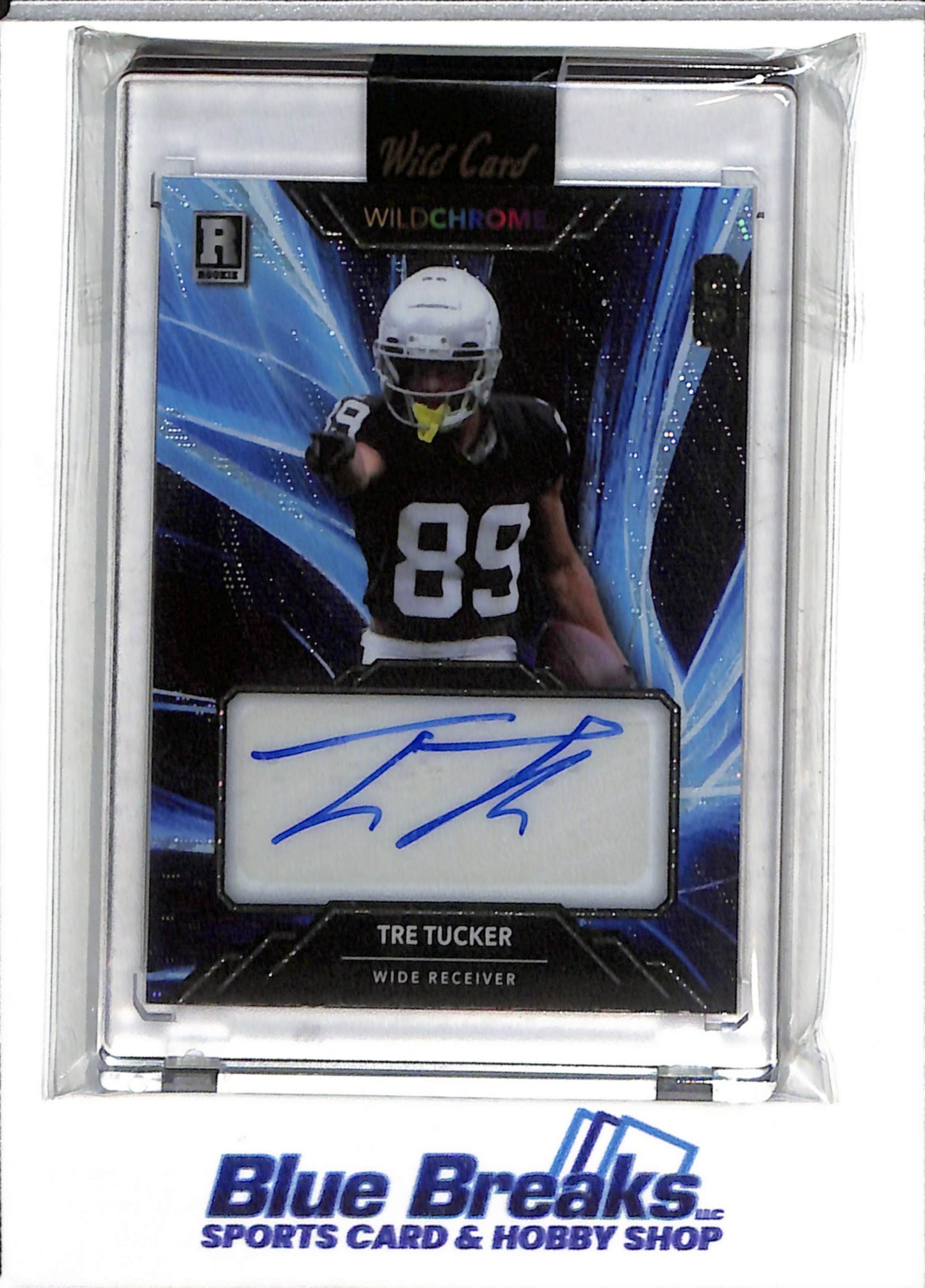 2023 Wild Chrome - Blue Auto - Rookie Card - Tre Tucker - 9/9 - #WCL-A - Football - Raiders - drop