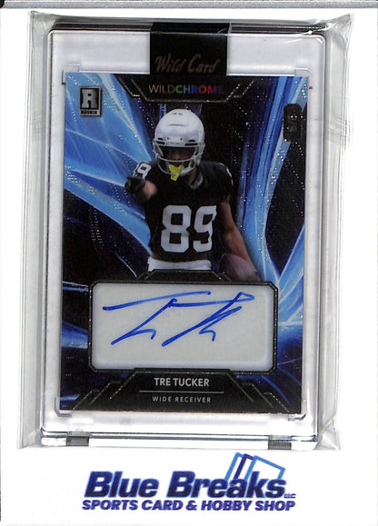 2023 Wild Chrome - Blue Auto - Rookie Card - Tre Tucker - 9/9 - #WCL-A - Football - Raiders - drop