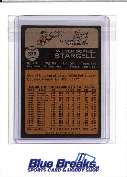 1973 Topps - Willie Stargell - #370 - Baseball - Pirates - drop