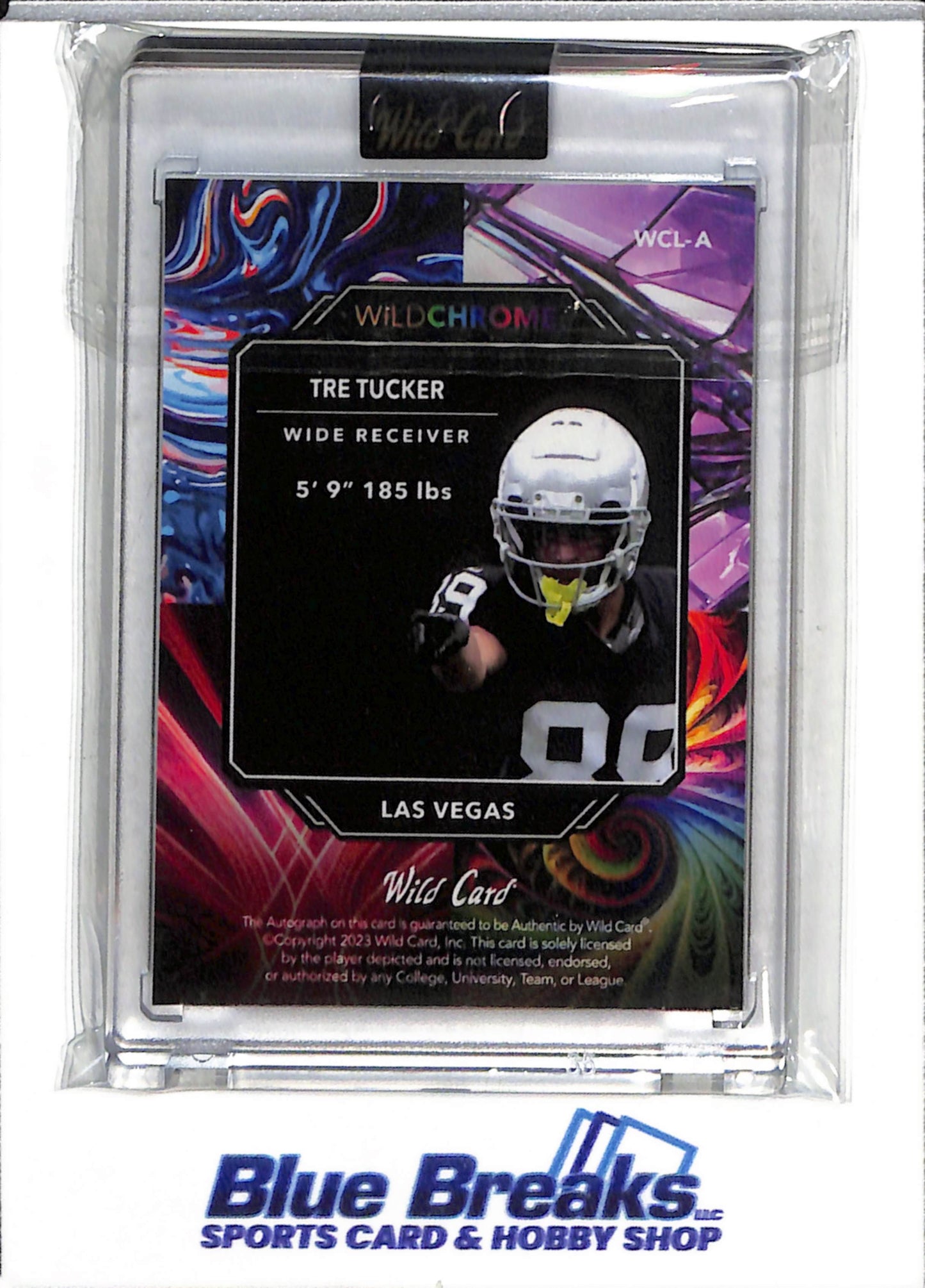 2023 Wild Chrome - Blue Auto - Rookie Card - Tre Tucker - 9/9 - #WCL-A - Football - Raiders - drop