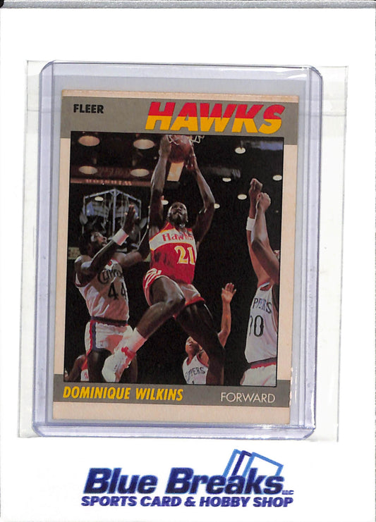 1987 Fleer - Dominique Wilkins - #118 - Basketball - Hawks - drop
