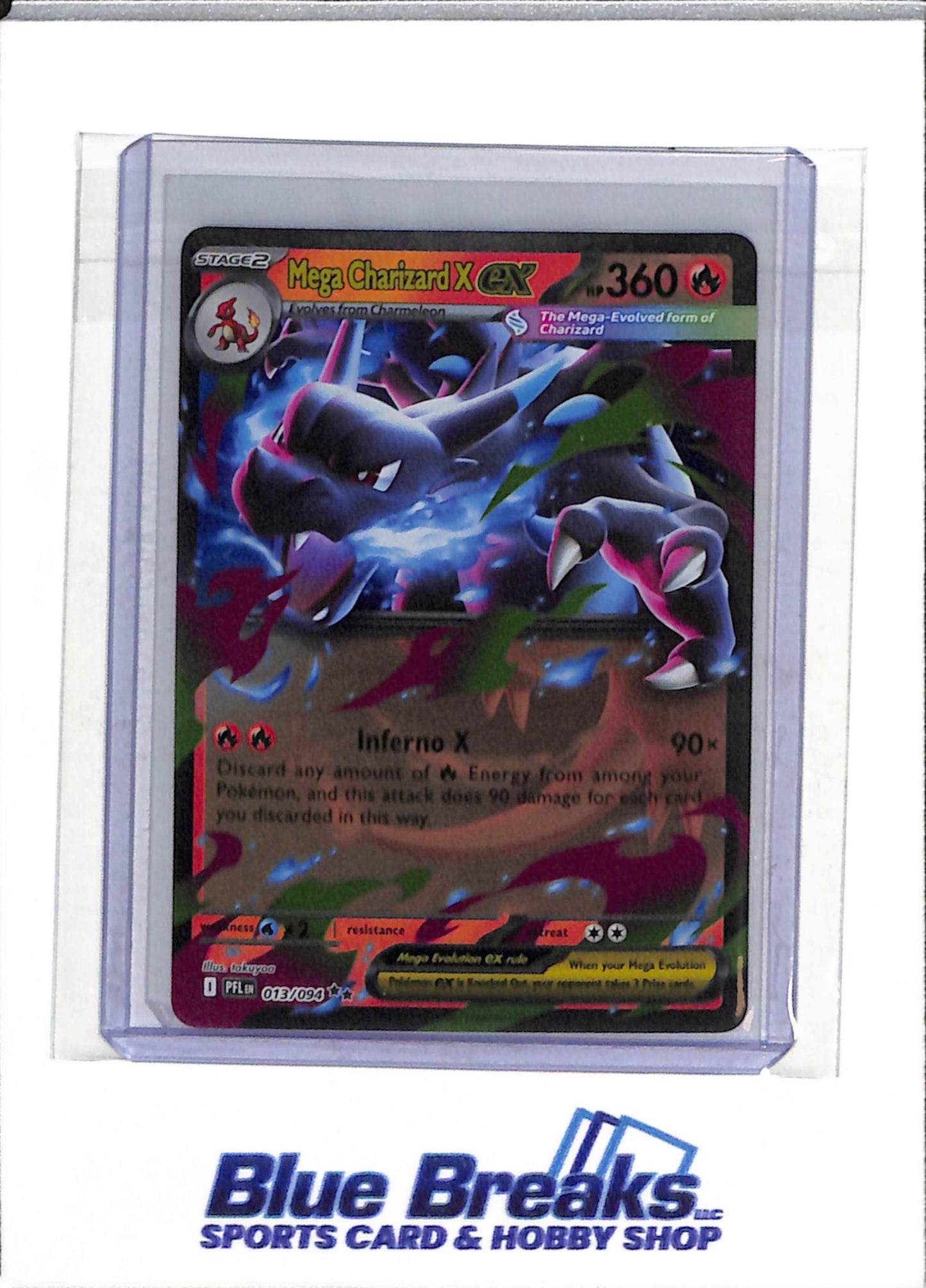 2023 Pokemon - Phantasmal Flames - Illustration Rare Foil - Mega Charizard X ex - #013/094 - drop