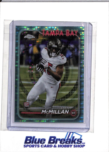 2024 Topps - Chrome - Aqua Refractor - Jalen McMillan - 034/199 - #242 - Football - Buccaneers - drop