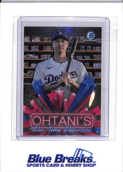 2025 Topps - Bowman Chrome - Sho-Time Showcase - Shohei Ohtani - #HS-4 - Baseball - Dodgers - drop