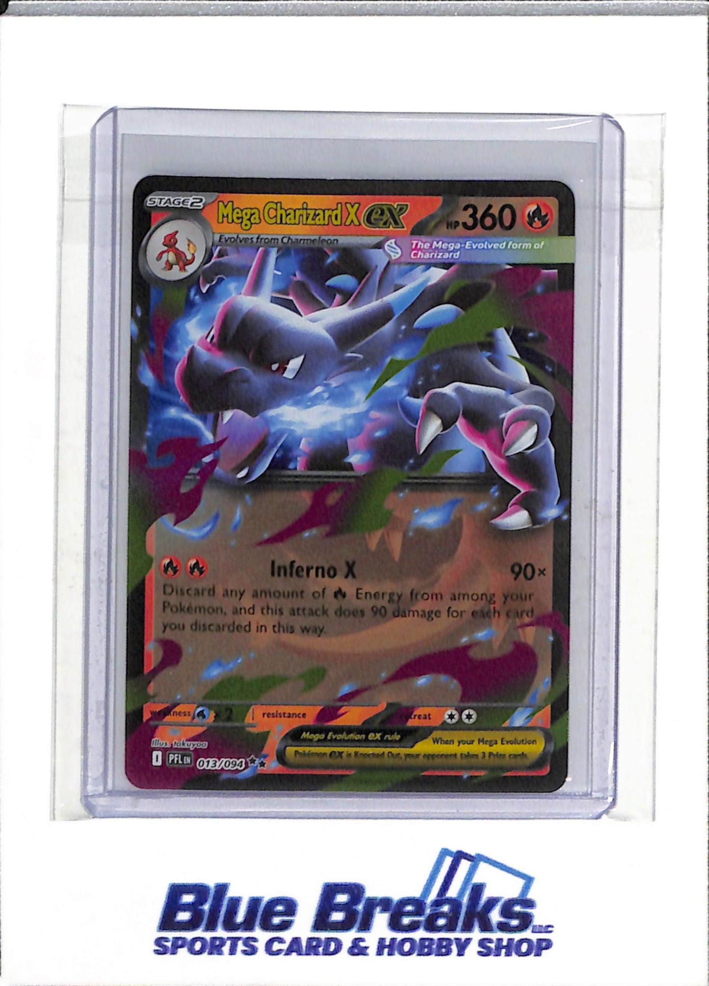 2023 Pokemon - Phantasmal Flames - Illustration Rare Foil - Mega Charizard X ex - #013/094 - drop