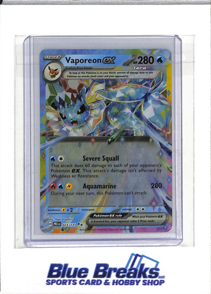 2025 Pokemon - Prismatic Evolutions - Illustration Rare Foil - Vaporeon ex - #023/131 - drop