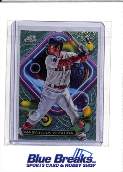 2023 Topps - Chrome - Green - Rookie Card - Masataka Yoshida - 132/199 - #185 - Baseball - Red Sox - drop