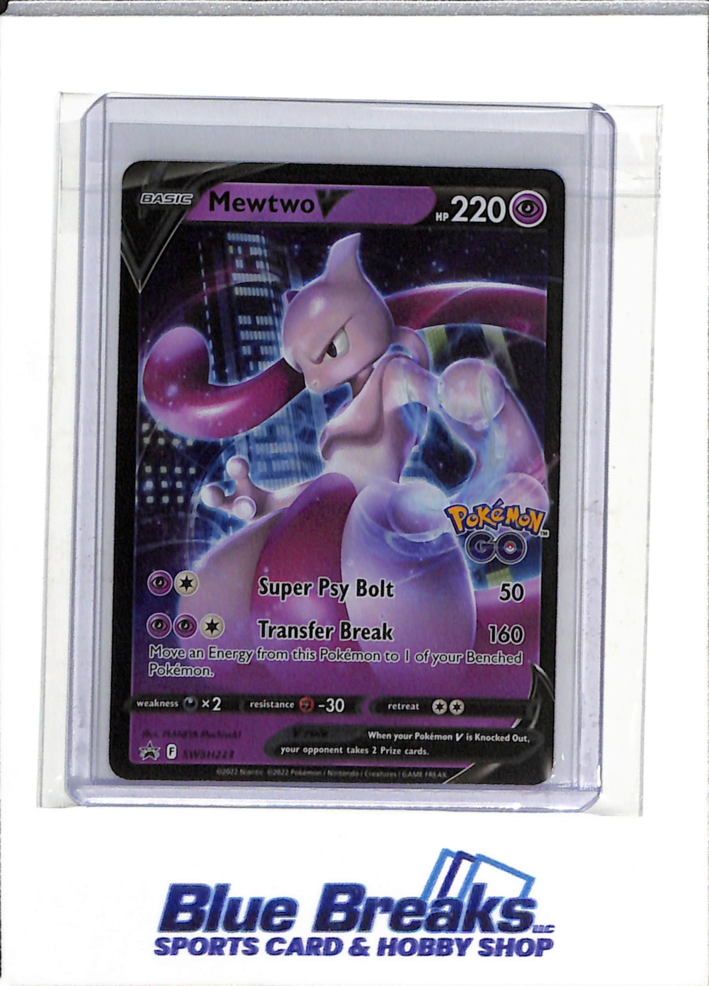 2022 Pokemon - Black Star Promo - Special Illustration Holo - Mewtwo V - #SWSH223 - drop