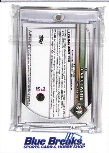 2025 Topps - Bowman - Veterans - Red Border - Derrick White - 3/5 - #58 - Basketball - Celtics - drop