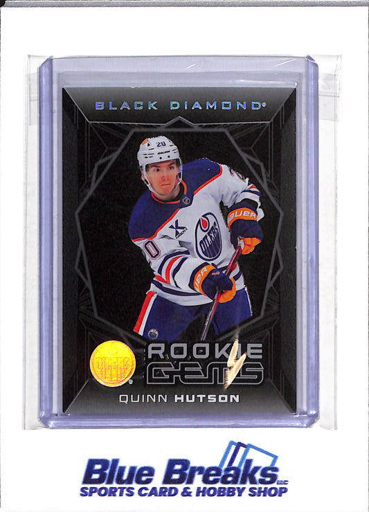2025-26 Upper Deck - Black Diamond - Rookie Gems - Quinn Hutson - 242/399 - #RG-QH - Ice Hockey - Oilers - drop