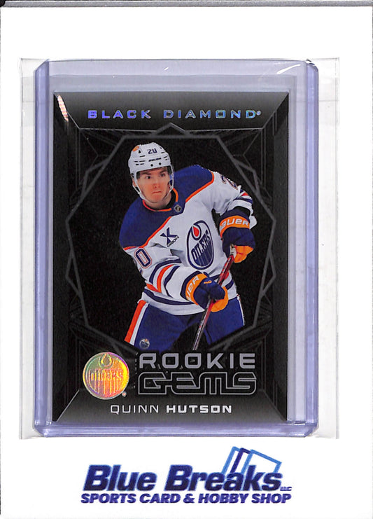 2025-26 Upper Deck - Black Diamond - Rookie Gems - Quinn Hutson - 040/399 - #RG-QH - Ice Hockey - Oilers - drop