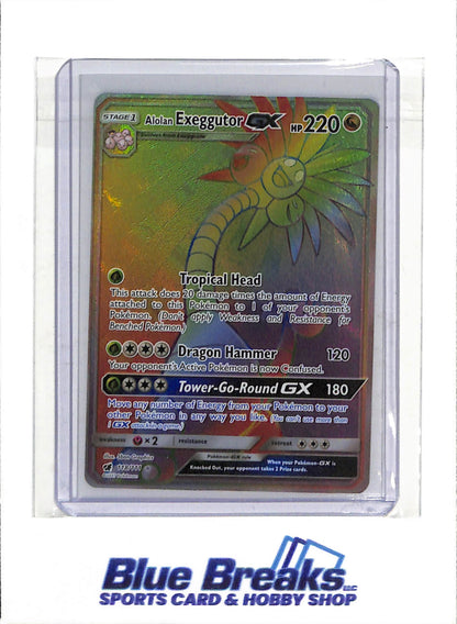 2017 Pokemon - Crimson Invasion - Rainbow Foil - Alolan Exeggutor GX - #118/111 - drop