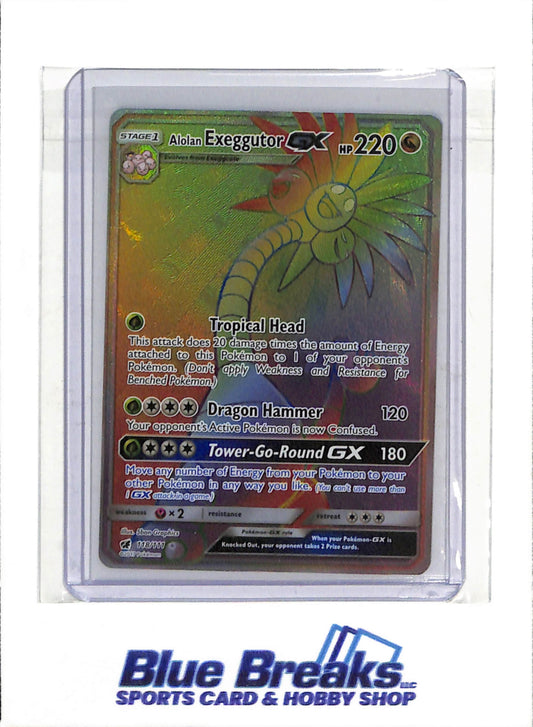 2017 Pokémon - Crimson Invasion - Rainbow Foil - Alolan Exeggutor GX - #118/111