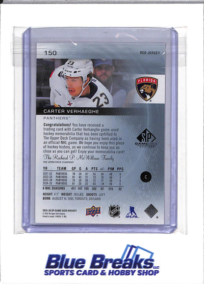 2025-26 Upper Deck - Red Relic - Carter Verhaeghe - #150 - Ice Hockey - Panthers - drop