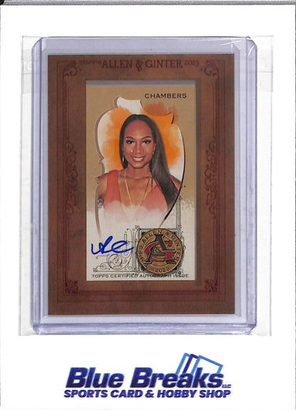2023 Topps - Allen & Ginter - Auto - The World Champions - Ari Chambers - #MA-AC - Basketball Reporter - drop