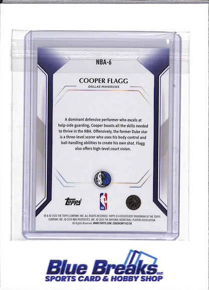 2026 Topps - NBA - Rookie Card - Cooper Flagg - #NBA-6 - Basketball - Mavericks - drop