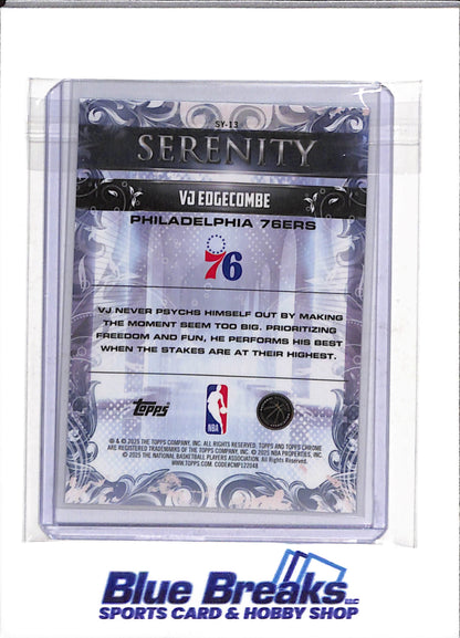 2025 Topps - Serenity - Rookie Card - Foil - VJ Edgecombe - #SY-13 - Basketball - 76ers - drop