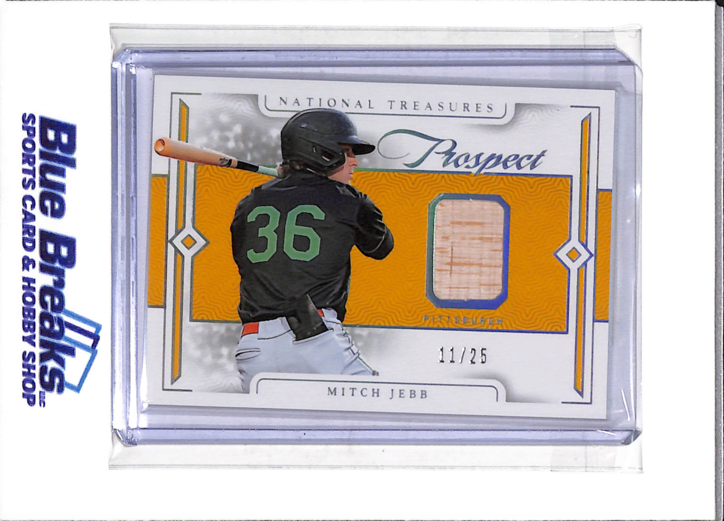 2024 Panini - Prospect - National Treasures - Relic - Mitch Jebb - 11/25 - #PL-MJ - Baseball - Pirates - drop