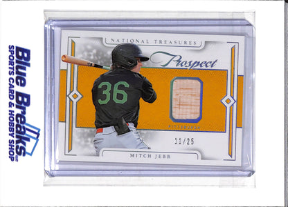 2024 Panini - Prospect - National Treasures - Relic - Mitch Jebb - 11/25 - #PL-MJ - Baseball - Pirates - drop