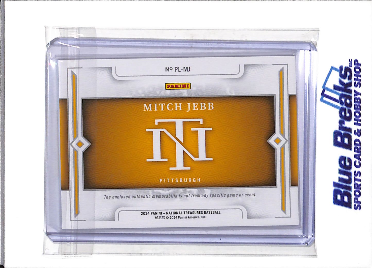 2024 Panini - Prospect - National Treasures - Relic - Mitch Jebb - 11/25 - #PL-MJ - Baseball - Pirates - drop