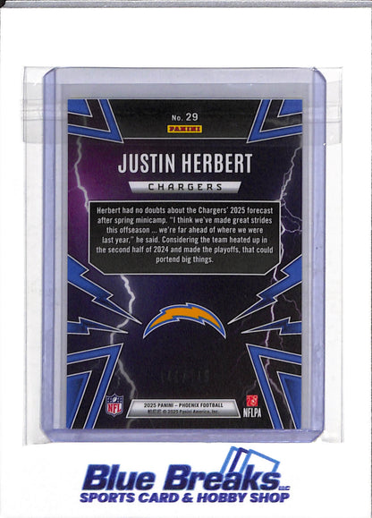 2025 Panini - Phoenix - Thunderbirds - Geometric - Justin Herbert - 144/149 - #29 - Football - Chargers - drop