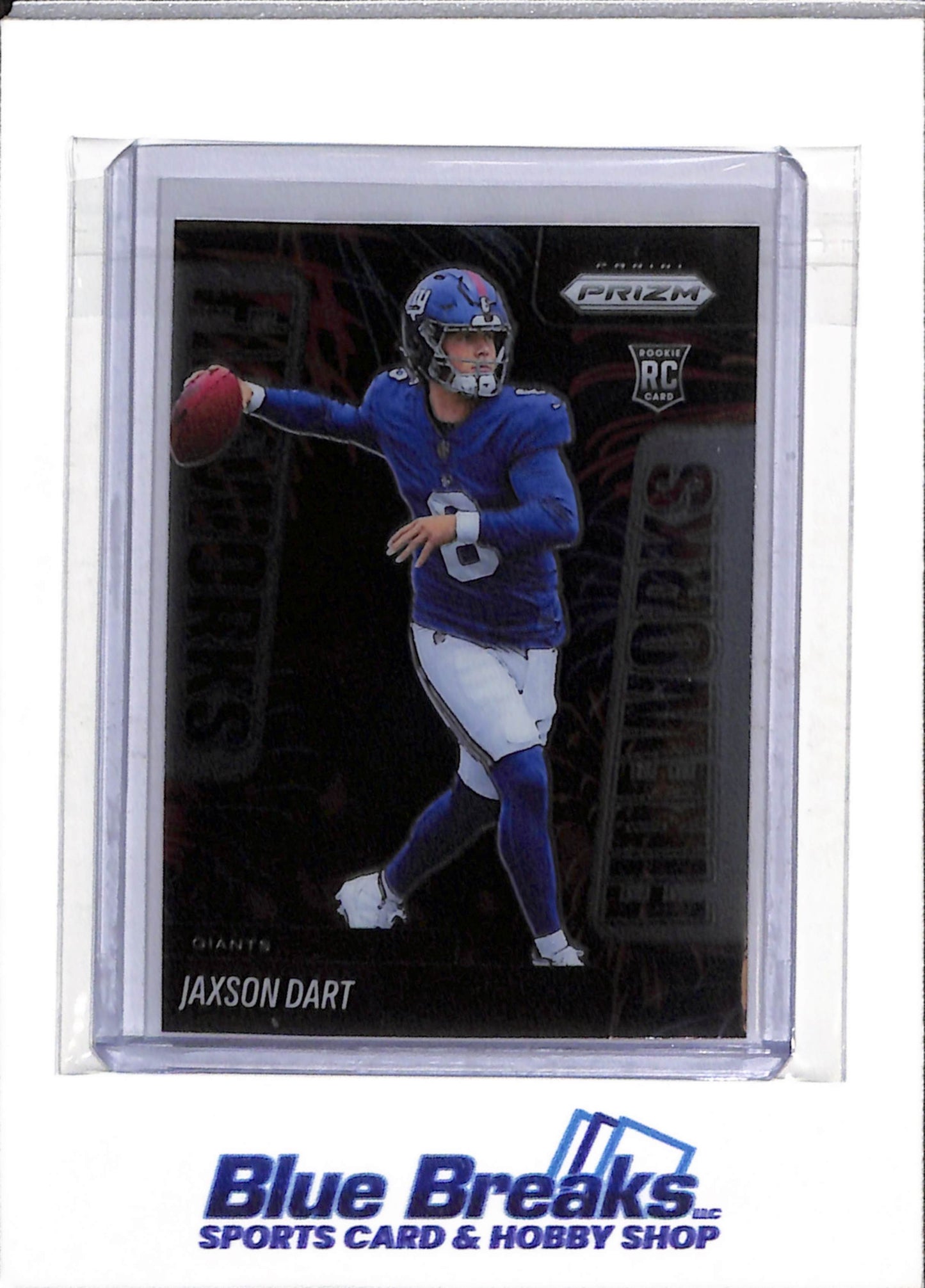 2025 Panini - Prizm - Fireworks - Rookie Card - Jaxson Dart - #6 - Football - Giants - drop