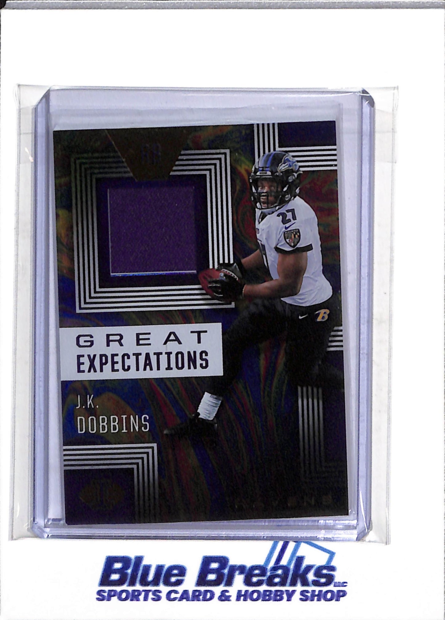 2020 Panini - Illusions - Oil Spill Relic - Great Expectations - J.K. Dobbins - #GE9 - Football - Ravens - drop