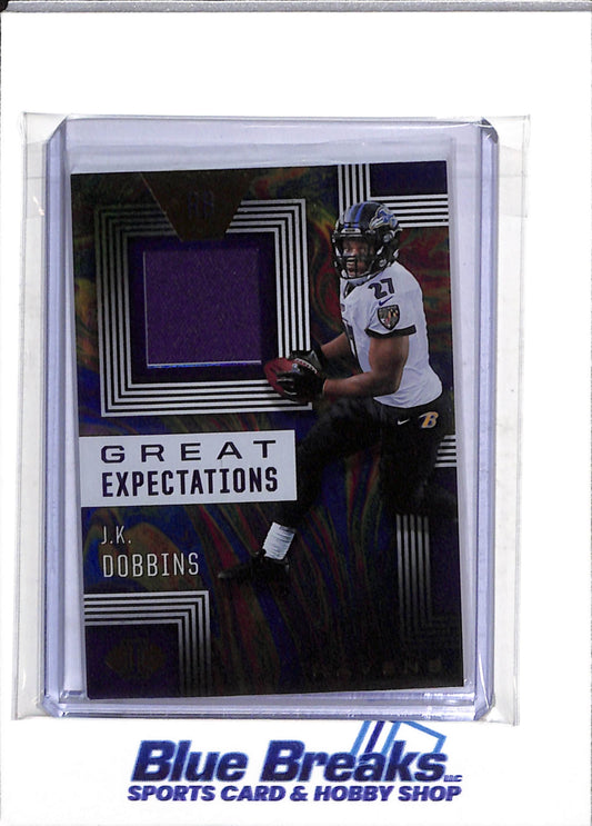 2020 Panini - Illusions - Oil Spill Relic - Great Expectations - J.K. Dobbins - #GE9 - Football - Ravens - drop
