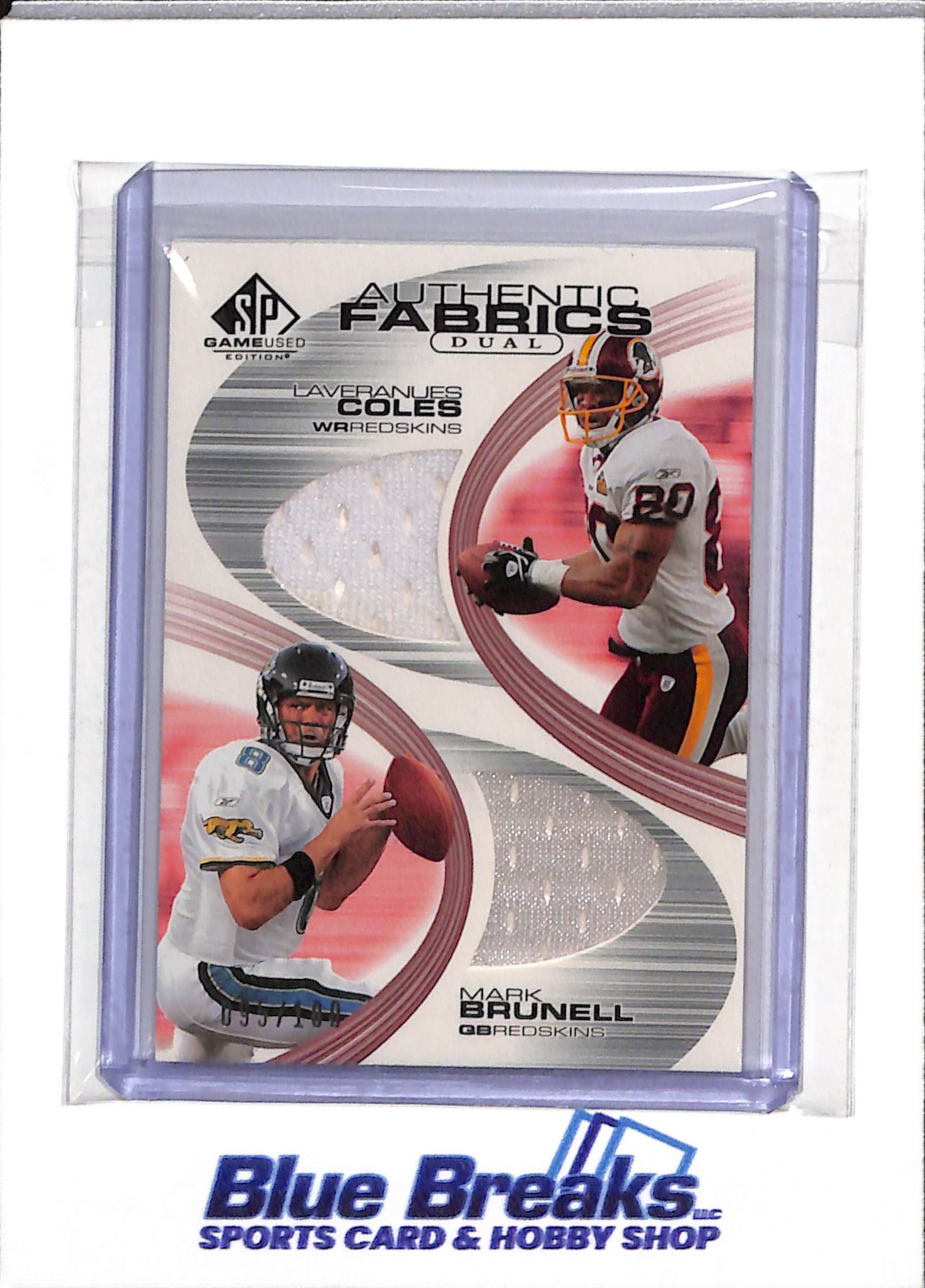 2004 Upper Deck - Authentic Fabrics - Dual - Laveranues Coles - Mark Brunell - 095/100 - #AF2-C8 - Football - Reskins - drop