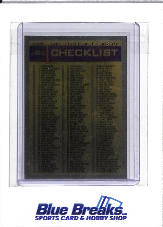 1999 Topps - Chrome - Foil - NFL Checklist - #165 - Football - drop