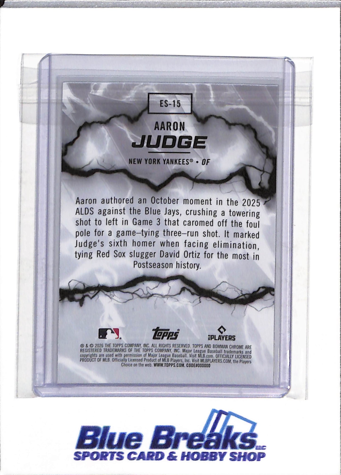 2026 Topps - Bowman Chrome - Electric Sluggers - Aaron Judge - #ES-15 - Baseball - Yankees - drop