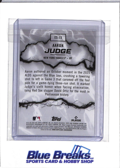 2026 Topps - Bowman Chrome - Electric Sluggers - Aaron Judge - #ES-15 - Baseball - Yankees - drop