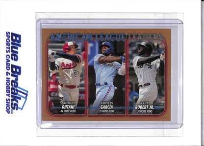 2024 Topps - Series One - American League - Home Run Leaders - Ohtani Garcia Robert Jr. - 0752/2024 - #179 - Baseball - Dodgers Twins Soxs - drop
