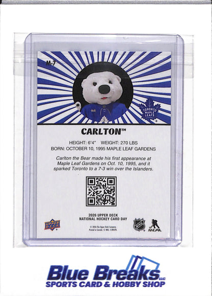 2026 Upper Deck - National Hockey Card Day - Carlton - #M-7 - Ice Hockey - Maple Leafs - drop