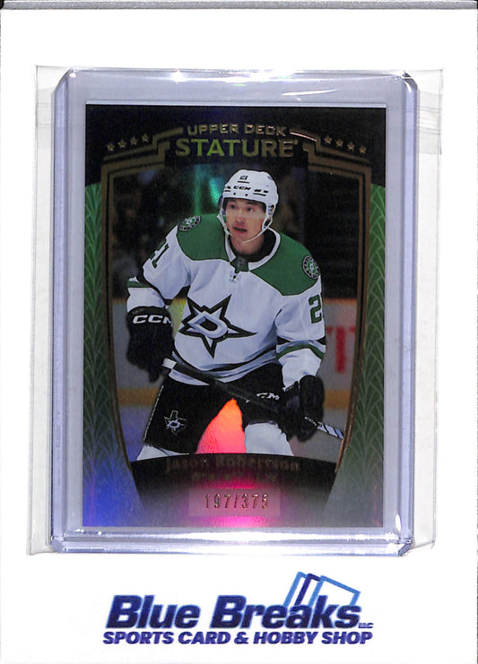 2024-25 Upper Deck - Stature - Green Foil - Jason Robertson - 197/375 - #20 - Ice Hockey - Stars - drop