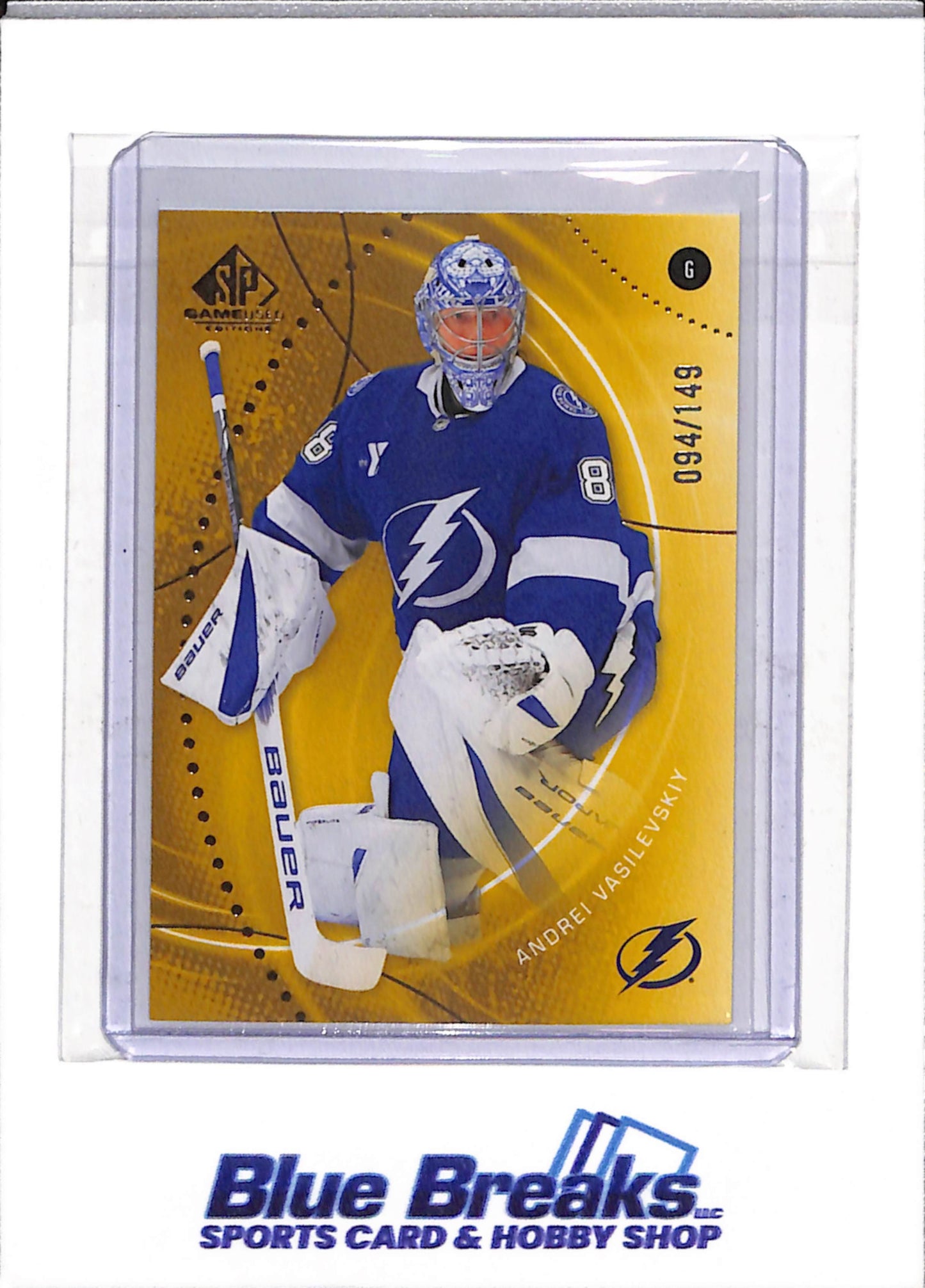 2025-26 Upper Deck - Game Used - Gold - Andrei Vasilevskiy - 094/149 - #114 - Ice Hockey - Lightning - drop