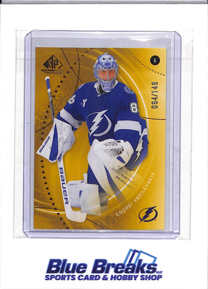 2025-26 Upper Deck - Game Used - Gold - Andrei Vasilevskiy - 094/149 - #114 - Ice Hockey - Lightning - drop
