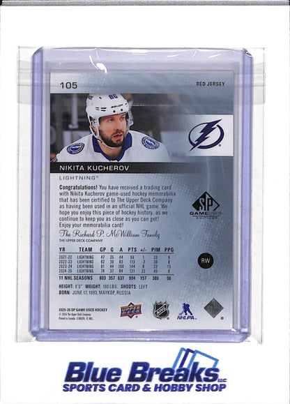 2025-26 Upper Deck - Red Jersey - Nikita Kucherov - #105 - Ice Hockey - Lightning - drop