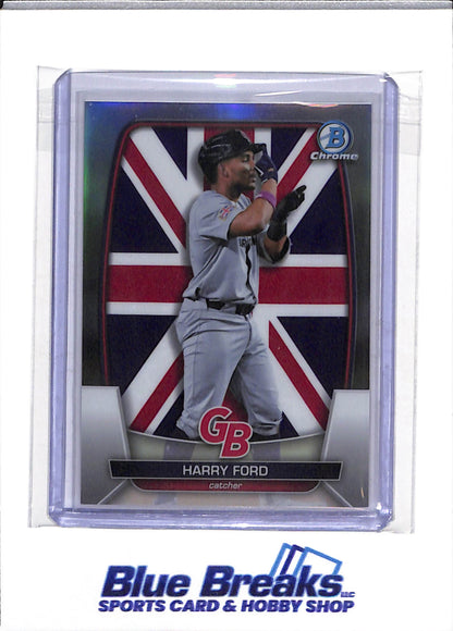 2023 Topps - Bowman Chrome - Great Britain Foil - Harry Ford - 393/499 - #WBC-35 - Baseball - Nationals - drop