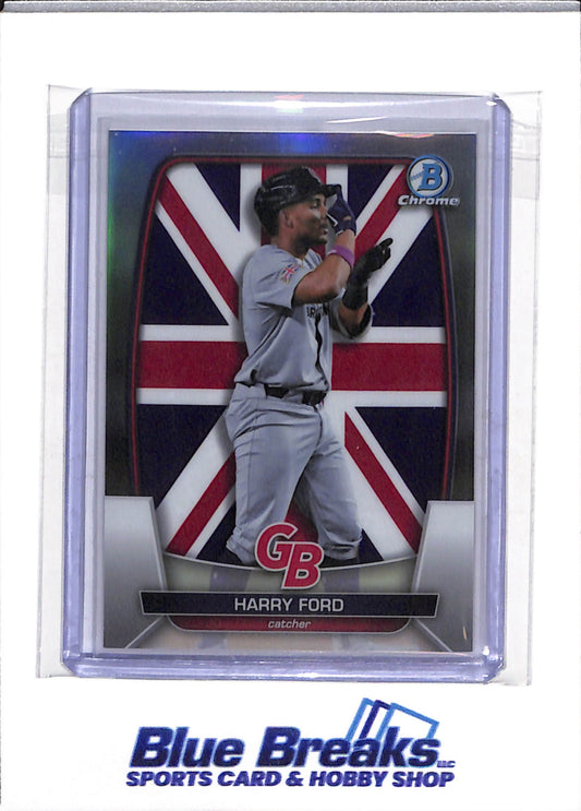2023 Topps - Bowman Chrome - Great Britain Foil - Harry Ford - 393/499 - #WBC-35 - Baseball - Nationals - drop