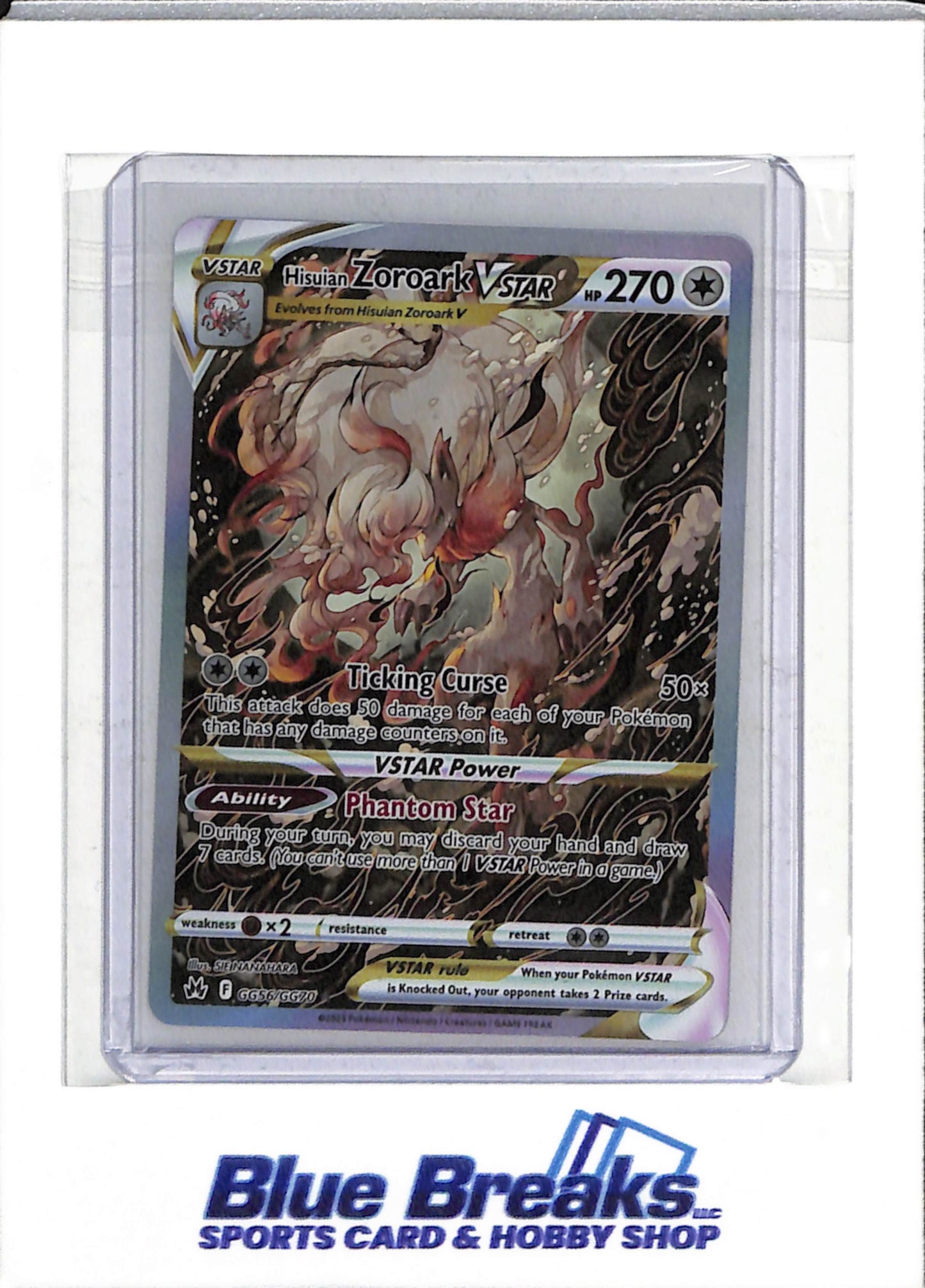 2023 Pokemon - Crown Zenith - Galarian Gallery - Illustration Foil - Hisuian Zoroark Vstar - #GG56/GG70 - drop
