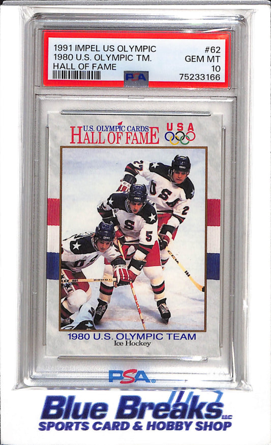1991 Impel - US Olympic - Hall of Fame - 1980 U.S. Olympic Team - PSA10 - #62 - Ice Hockey - drop