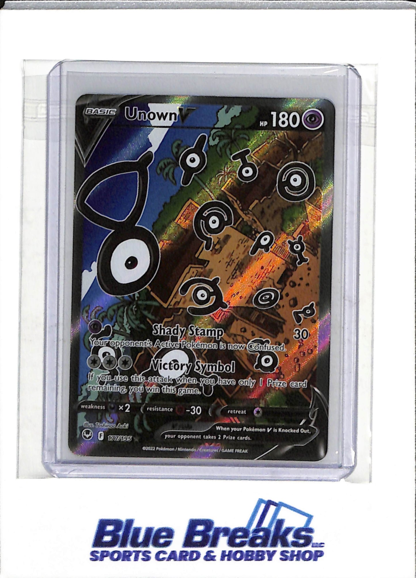 2022 Pokemon - Silver Tempest - Special Illustration Foil - UnownV - #177/195 - drop