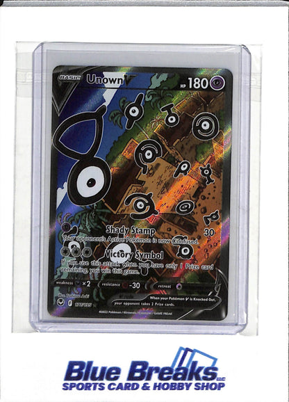 2022 Pokemon - Silver Tempest - Special Illustration Foil - UnownV - #177/195 - drop
