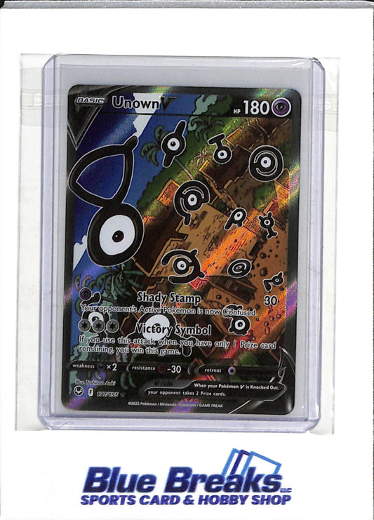 2022 Pokemon - Silver Tempest - Special Illustration Foil - UnownV - #177/195 - drop