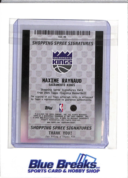 2025 Topps - Shopping Spree Signatures - Rookie Card - Maxime Raynaud - 08/25 - #SSA-MR - Basketball - Kings - drop