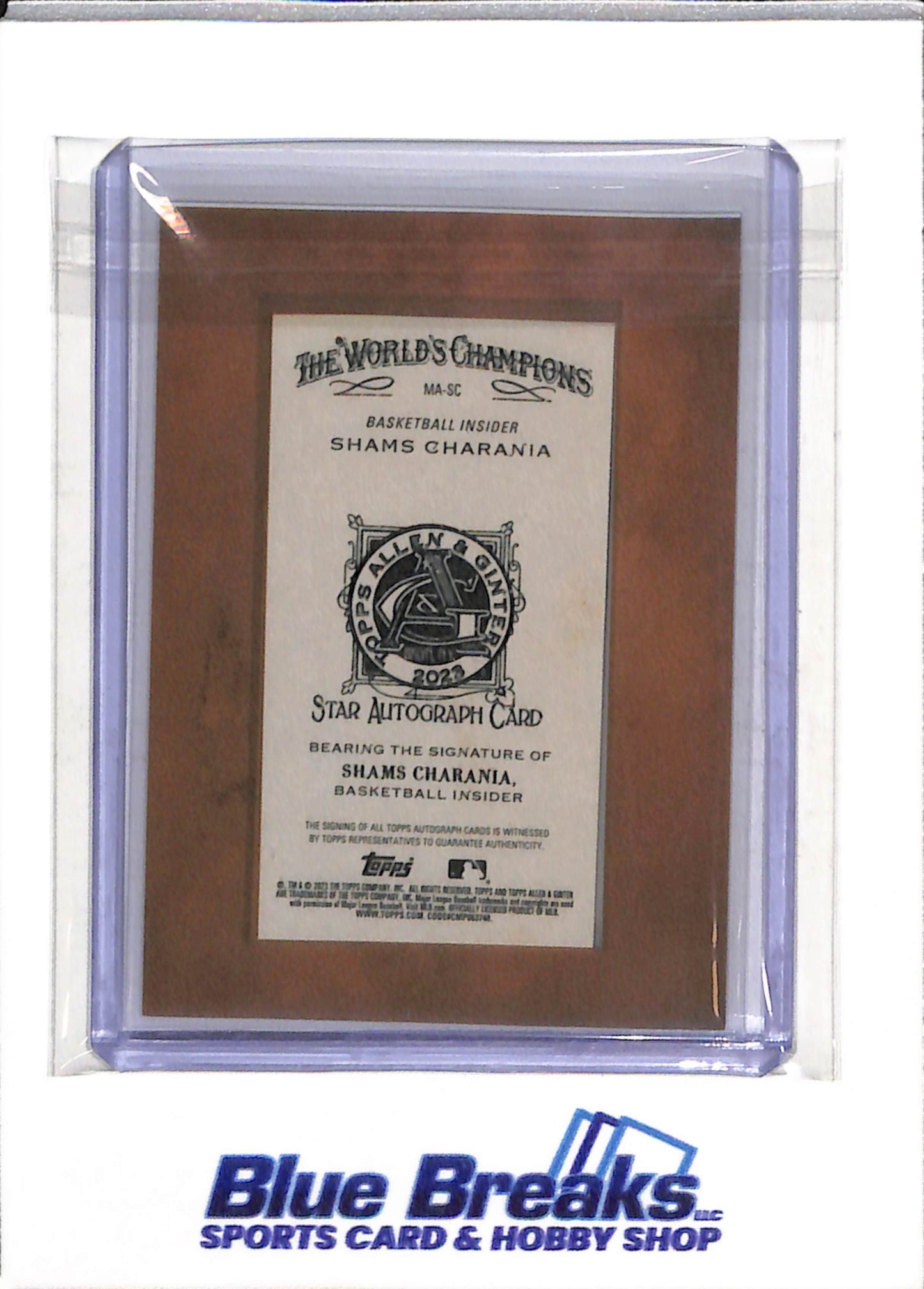 2023 Topps - Allen & Ginter - Shams Charania - #MA-SC - Basketball - Insider - drop