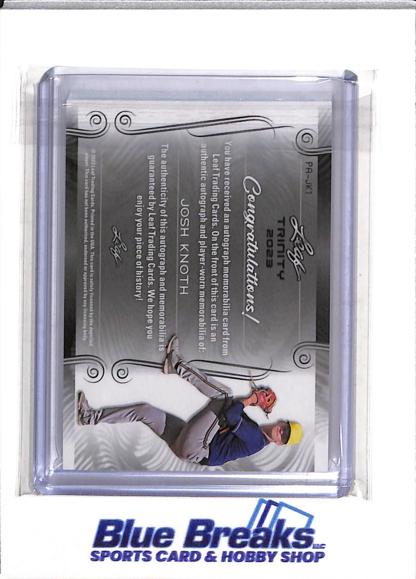 2023 Leaf - Trinity - Rookie Card - Auto - Josh Knoth - 10/99 - #PA-JK1 - Baseball - Brewers - drop