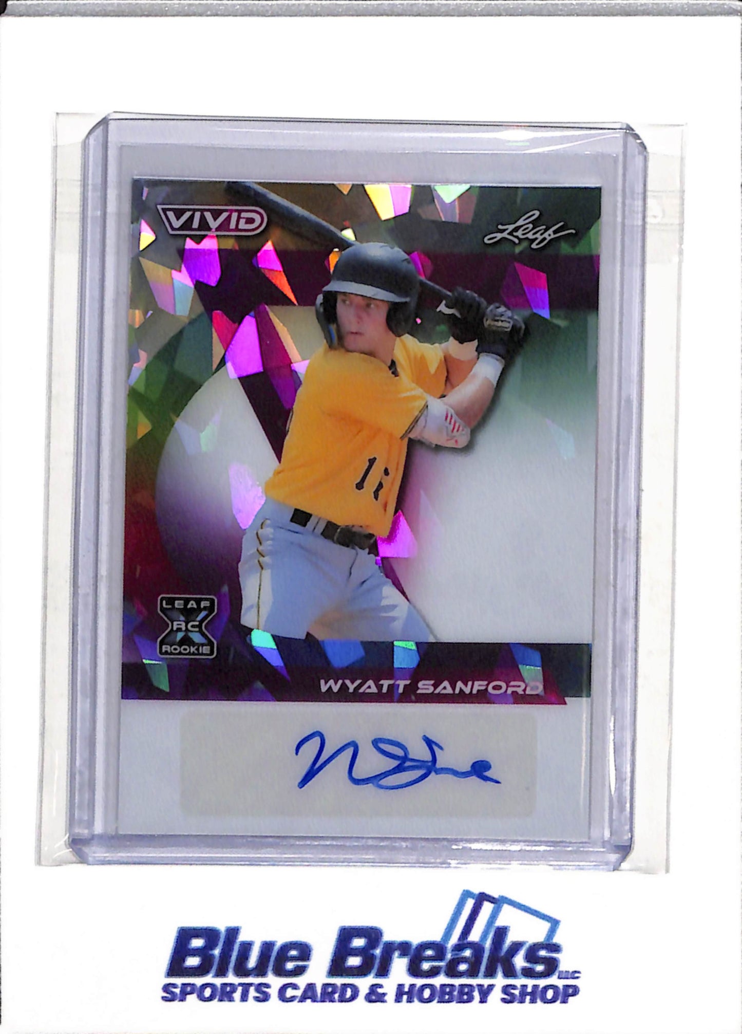2024 Leaf - Vivid - Cracked Ice - Auto - Rookie Card - Wyatt Sanford - 5/6 - #BA-WS1 - Baseball - Pirates - drop