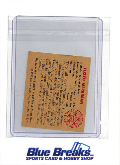 1950 Bowman - Picture Card - Collectors Club - Lloyd Merriman - #173 - Baseball - Reds - drop